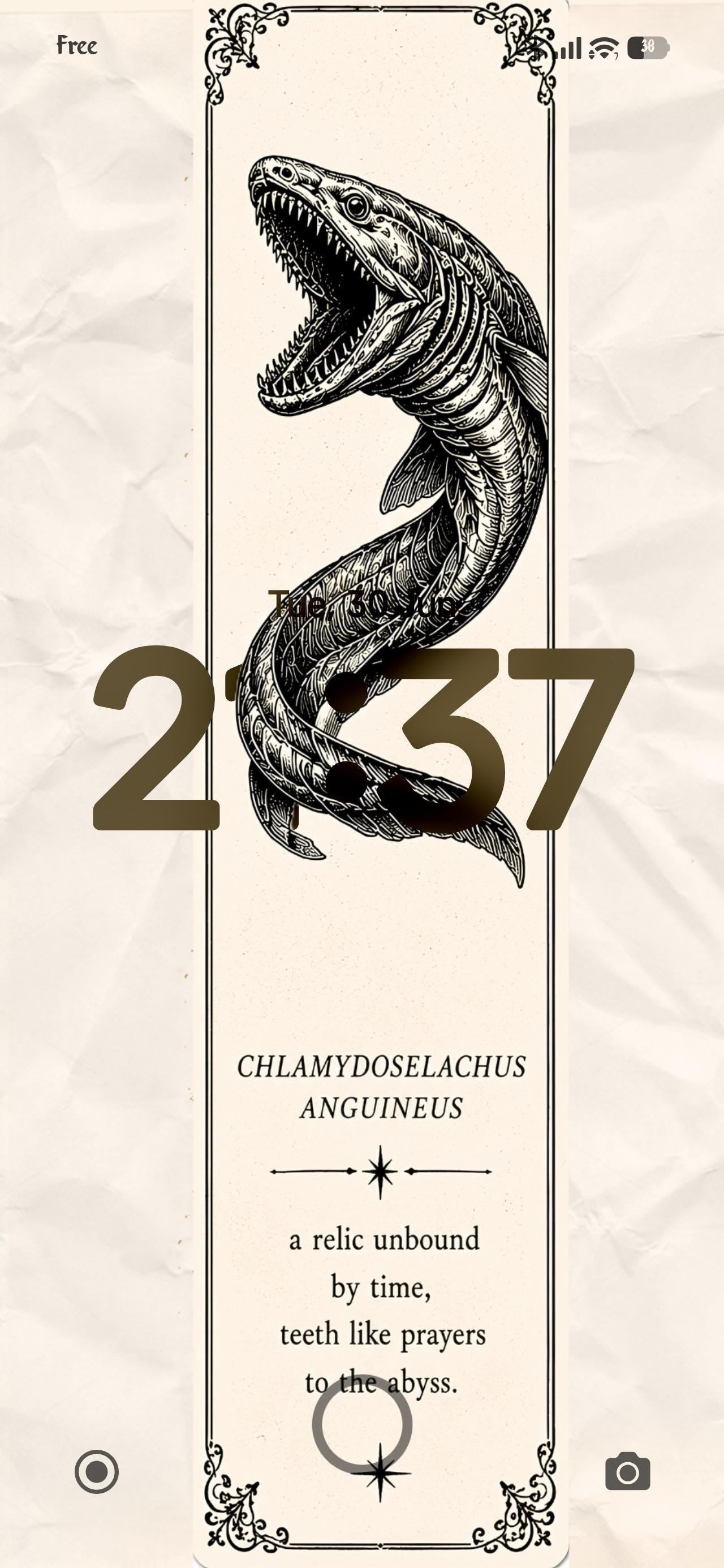 Deep Sea Cryptid Phone Wallpaper | Gothic Lock Screen, Dark Academia Digital Art, Scientific Illustration, Ocean Aesthetic Download