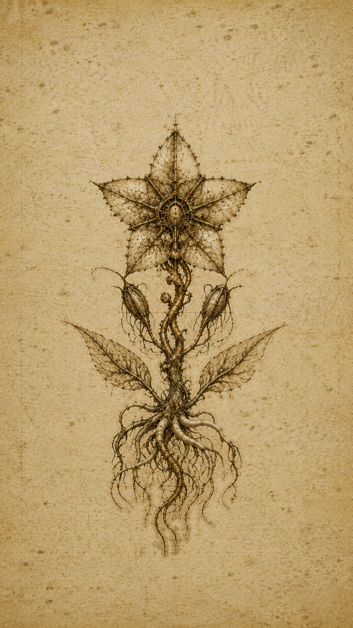 Alien Forms, Biomechanical Codex Wall Art | Dark Academia Gothic Print Set | Sepia Digital Download