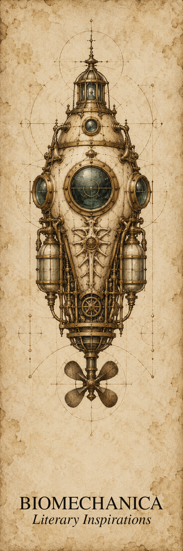 Literary Inspirations Printable Bookmarks | Biomechanical Codex Dark Academia | Digital Download | Book Lover Gift
