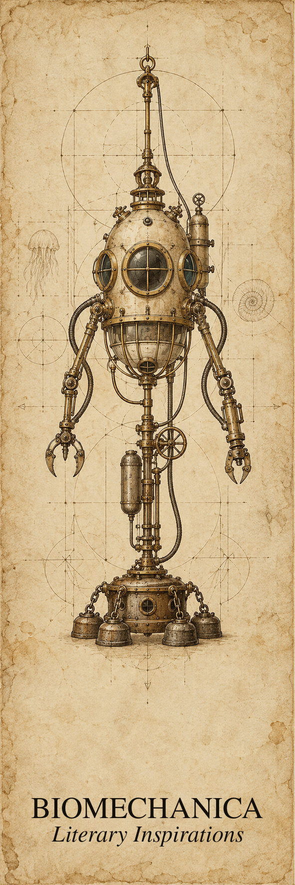 Literary Inspirations Printable Bookmarks | Biomechanical Codex Dark Academia | Digital Download | Book Lover Gift