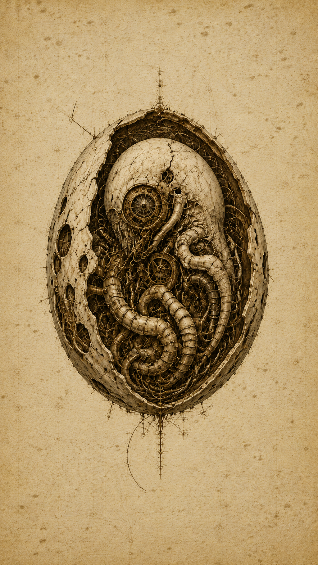 Alien Forms Phone Wallpaper Bundle | Biomechanical Codex Lock Screen | Dark Academia Digital Download