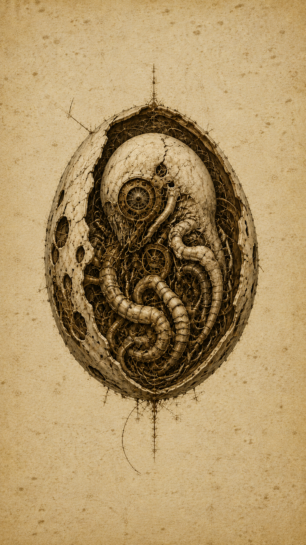 Alien Forms Phone Wallpaper Bundle | Biomechanical Codex Lock Screen | Dark Academia Digital Download
