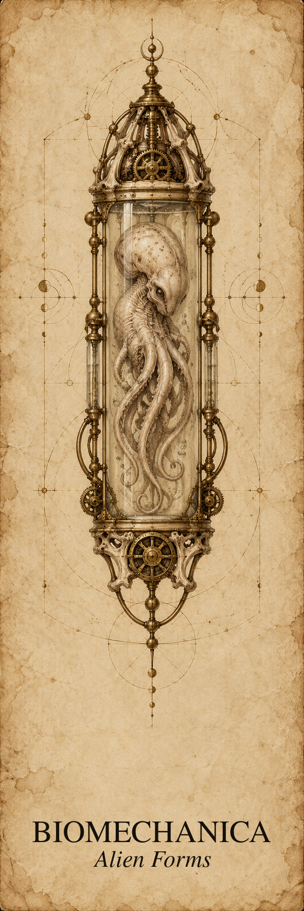 Alien Forms Printable Bookmarks | Biomechanical Codex Dark Academia | Digital Download | Book Lover Gift