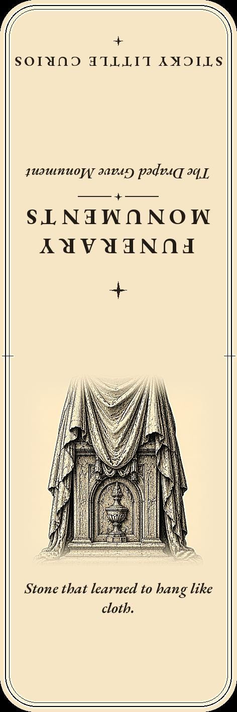 Funerary Monuments Victorian Mourning Bookmark | Dark Academia Cemetery Bookmark | Standard or Magnetic Page Marker