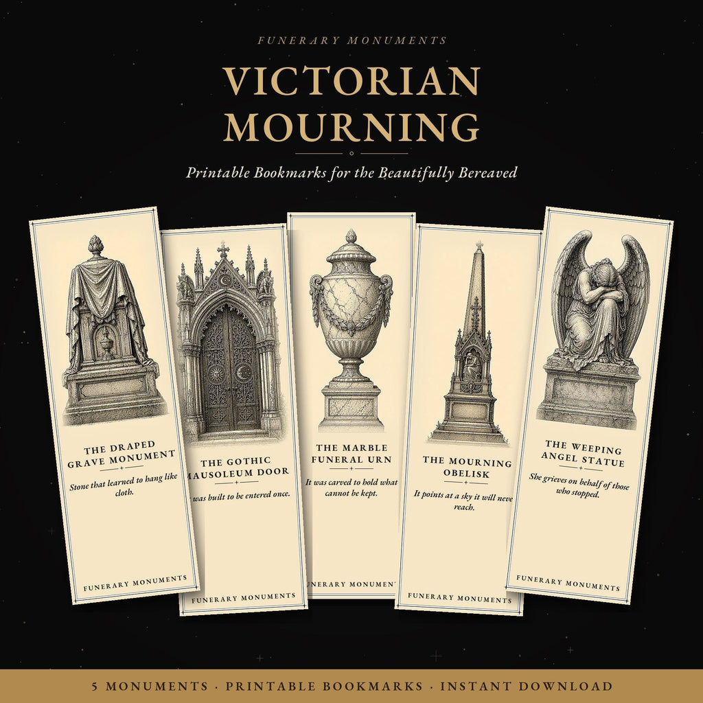 Funerary Monuments Victorian Mourning Bookmark | Dark Academia Cemetery Bookmark | Standard or Magnetic Page Marker