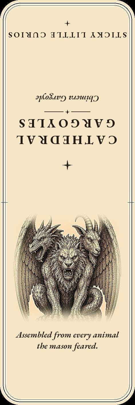 Cathedral Gargoyles The Guardians Bookmark | Dark Academia Gargoyle Bookmark | Standard or Magnetic Page Marker