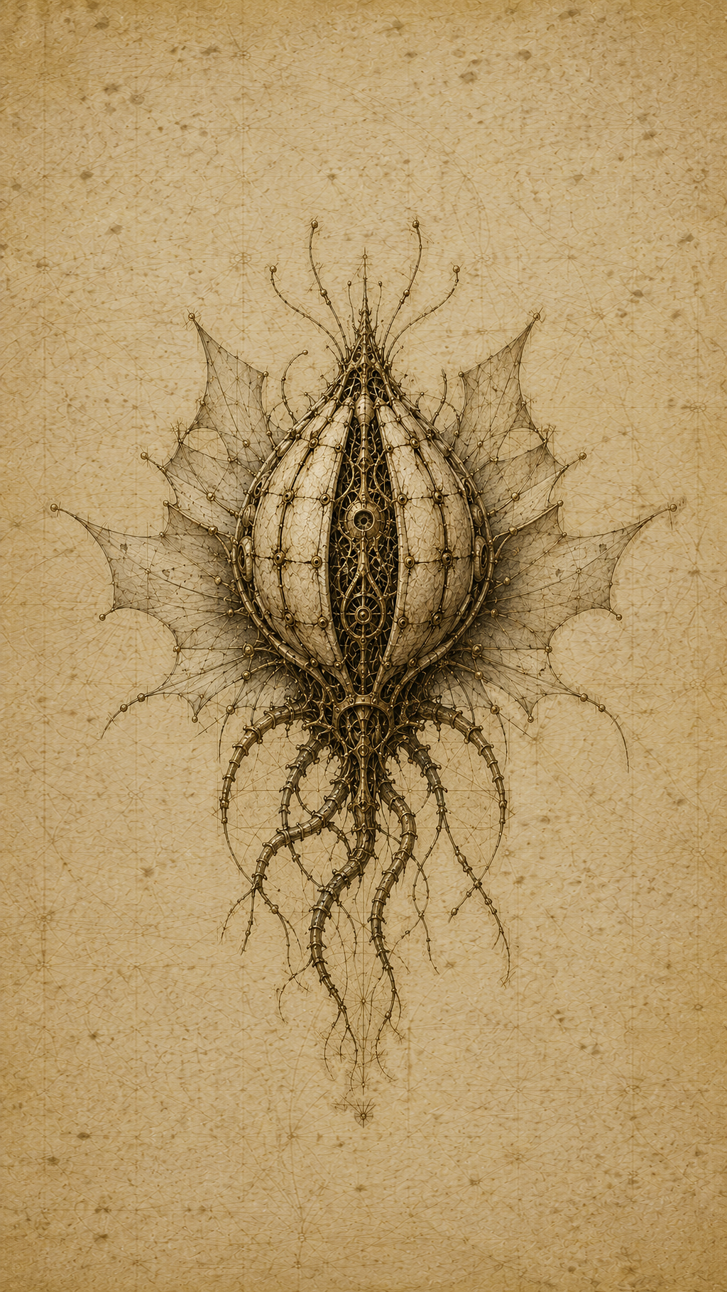 Alien Forms, Biomechanical Codex Wall Art | Dark Academia Gothic Print Set | Sepia Digital Download