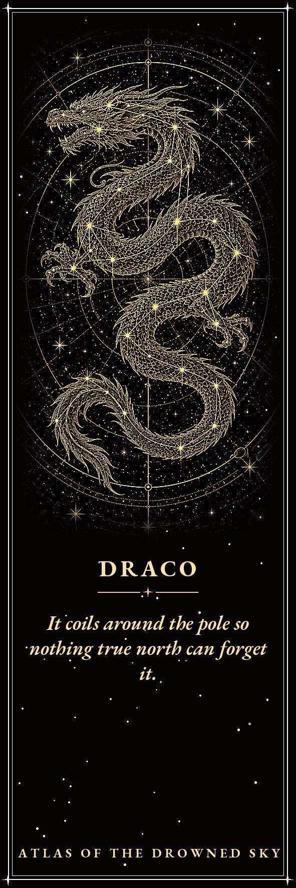 Atlas of the Drowned Sky Bookmark, Dark Academia | Gold Constellation Art | Celestial Page Marker, Handmade