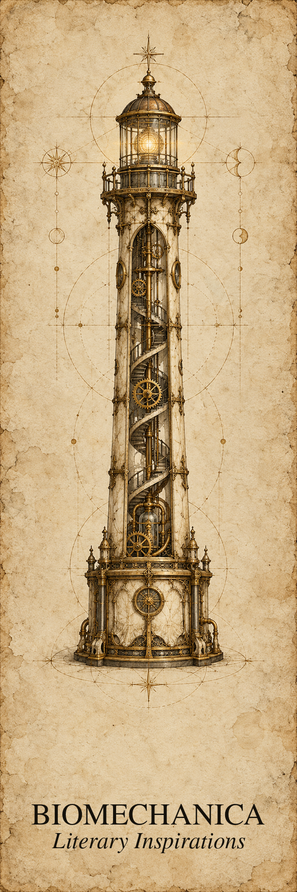 Literary Inspirations Printable Bookmarks | Biomechanical Codex Dark Academia | Digital Download | Book Lover Gift
