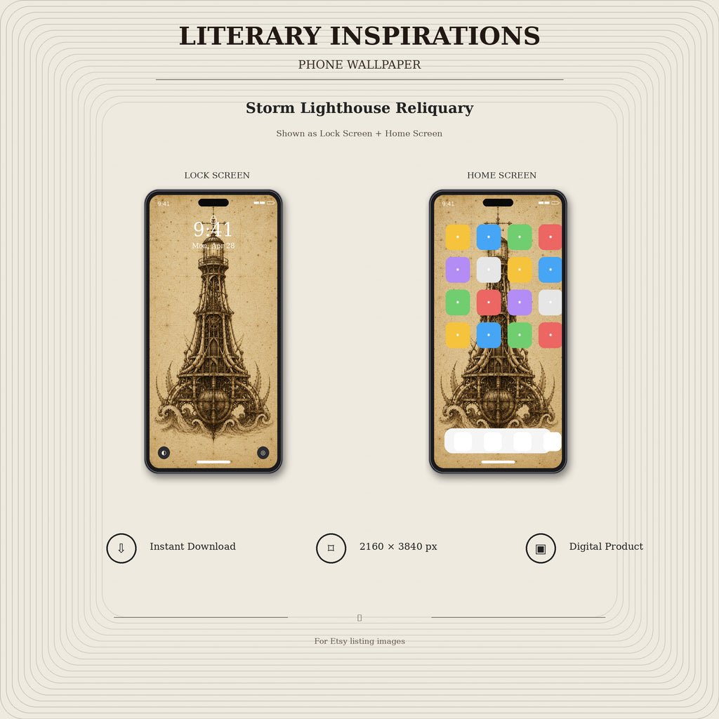 Literary Inspirations Phone Wallpaper Bundle | Biomechanical Codex Lock Screen | Dark Academia Digital Download