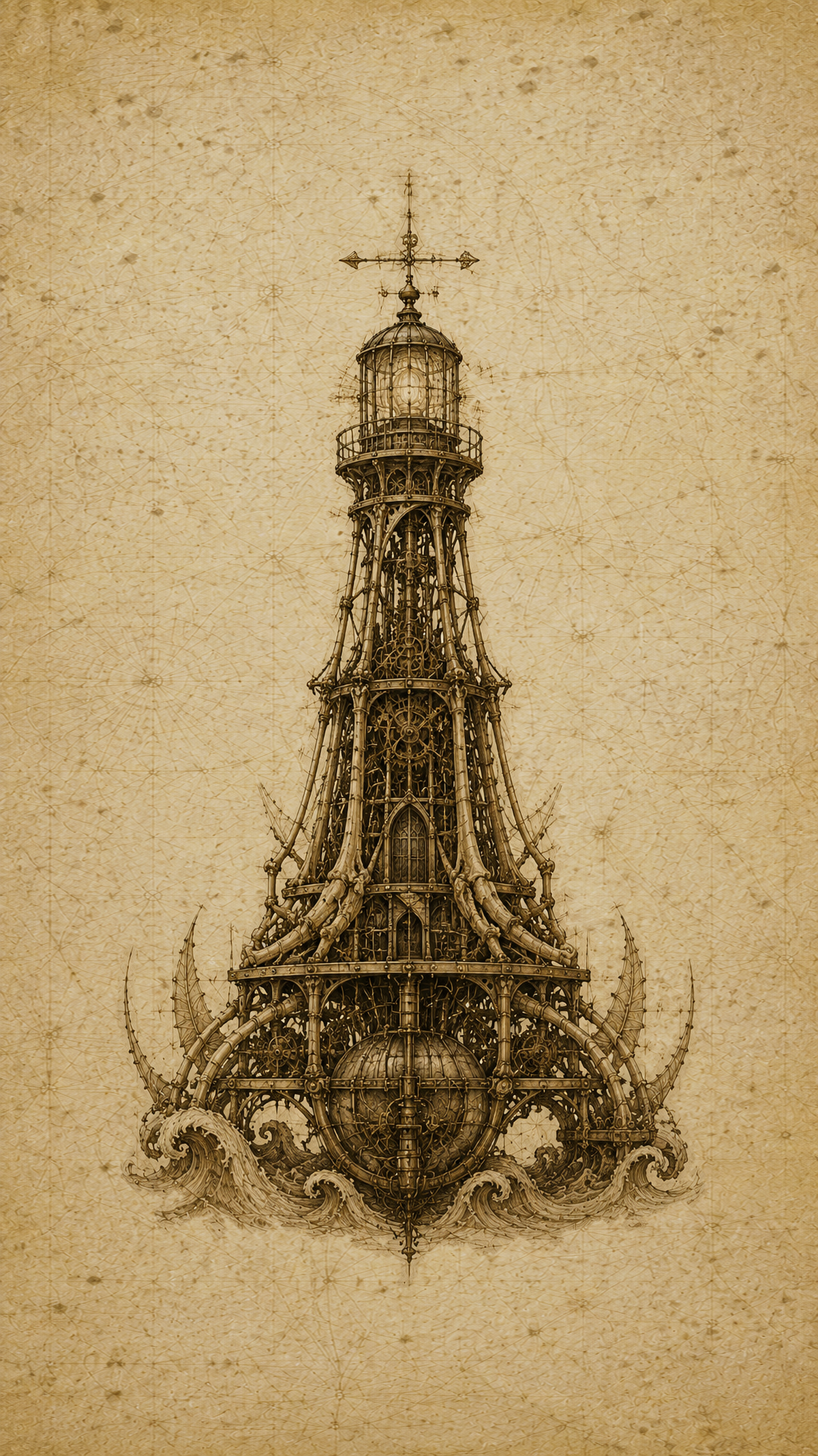 Literary Inspirations, Biomechanical Codex Wall Art | Dark Academia Gothic Print Set | Sepia Digital Download