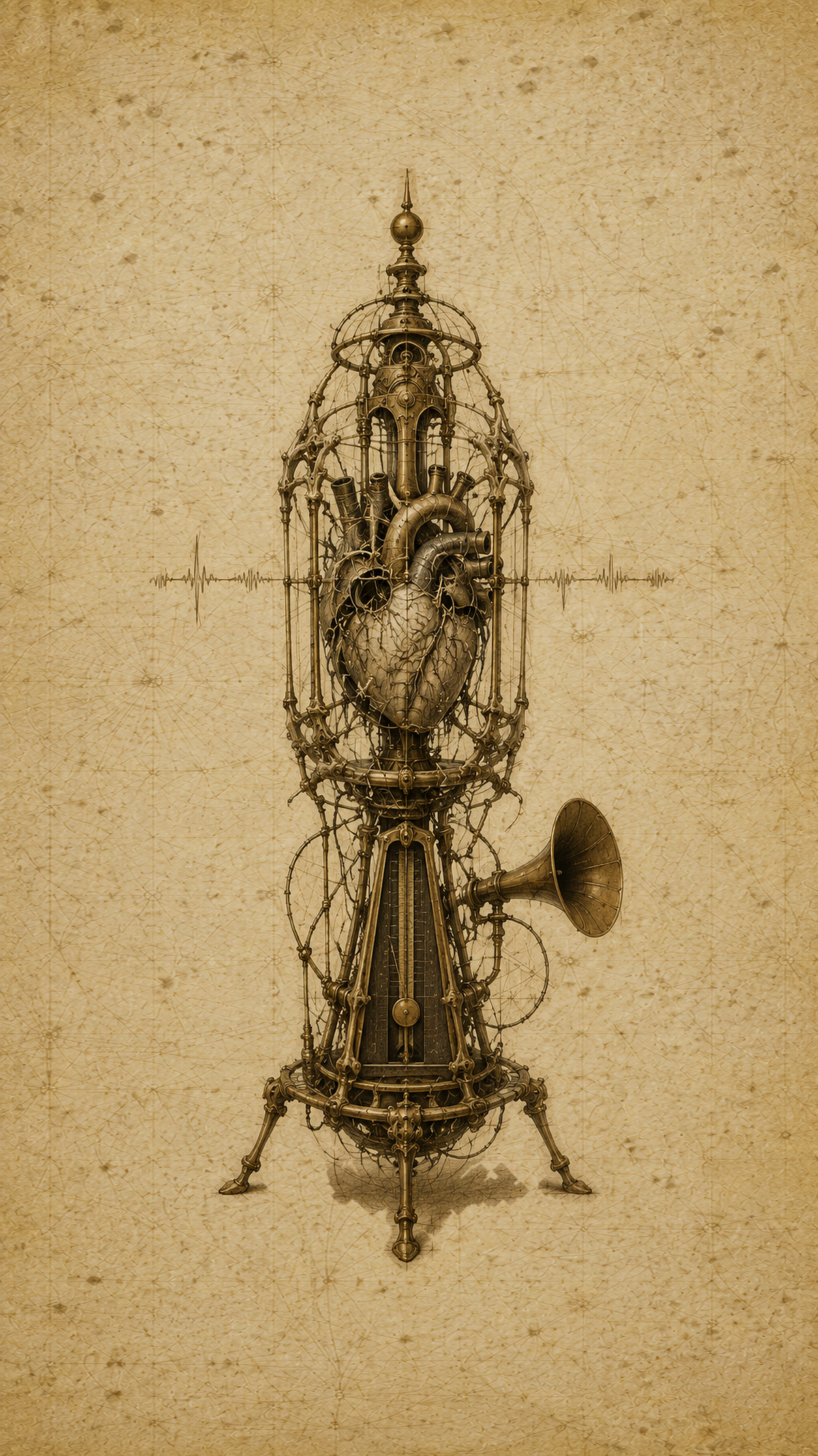 Literary Inspirations, Biomechanical Codex Wall Art | Dark Academia Gothic Print Set | Sepia Digital Download