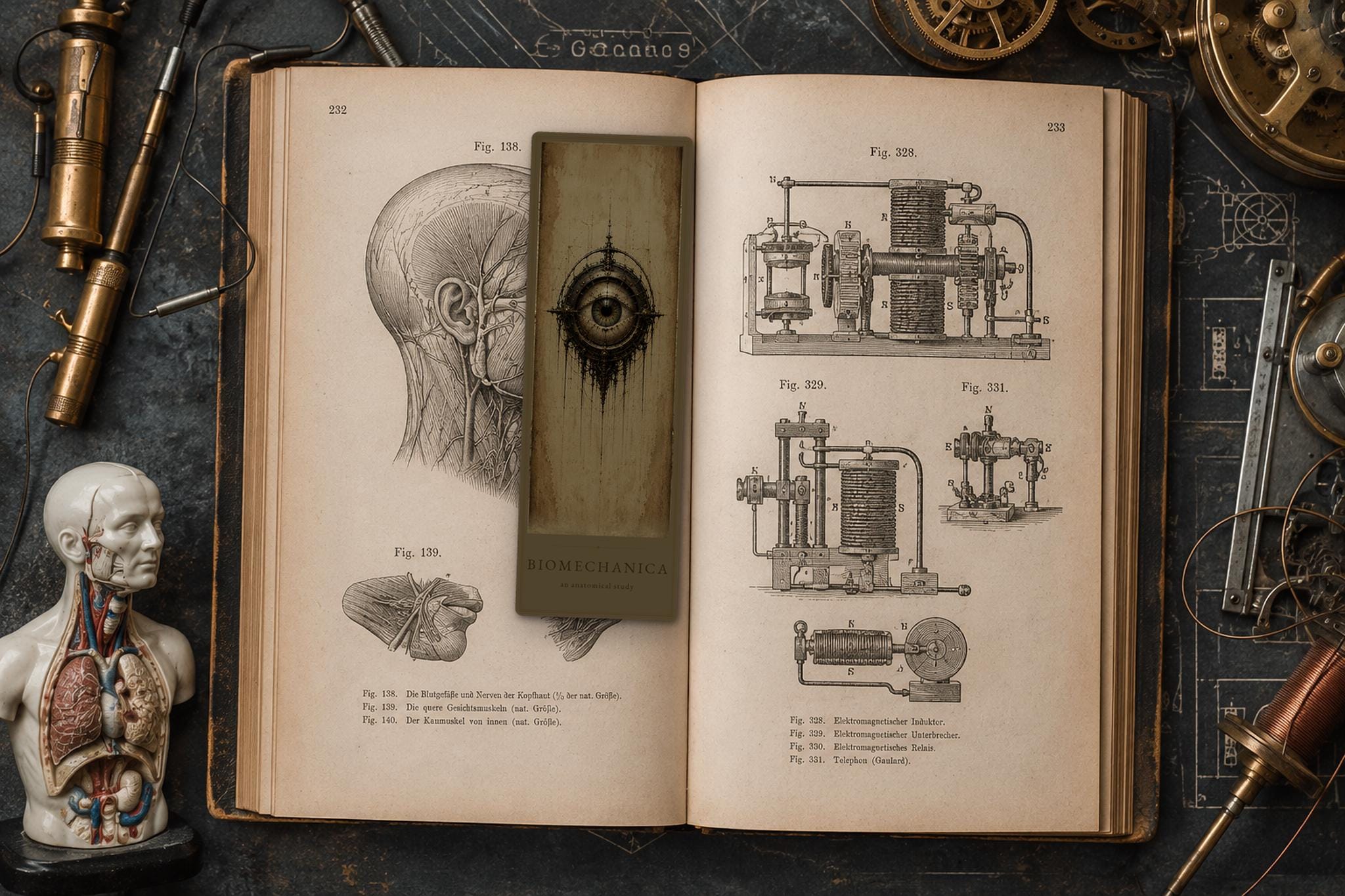 Eyes & Orbs Biomechanical Bookmark | Dark Academia Gothic | Anatomical Page Marker, Macabre Book Lover Gift