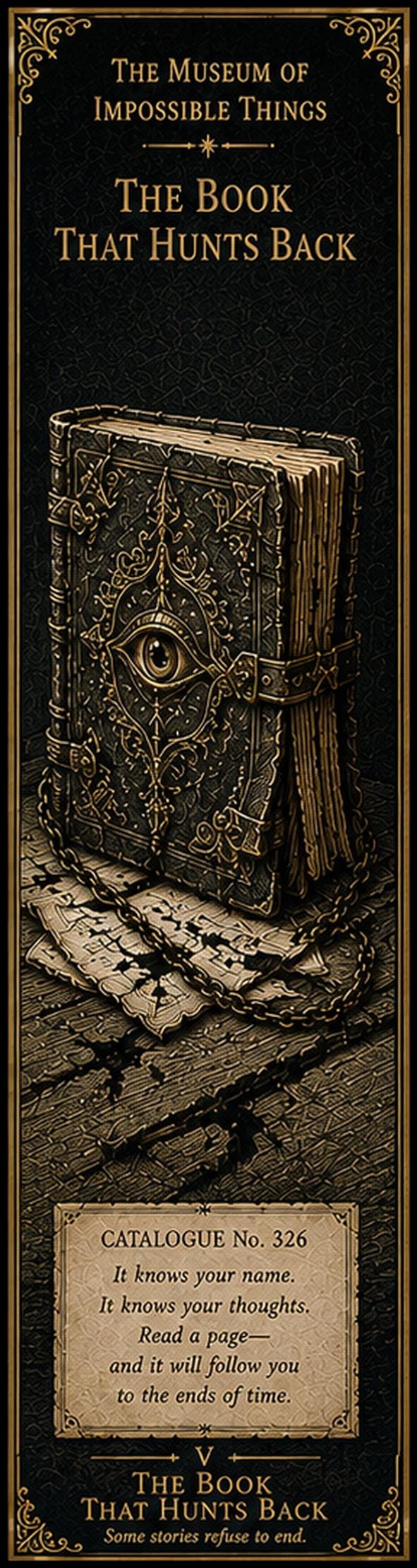 The Watcher in the Woods Printable Bookmarks | Dark Academia Gothic Aesthetic | Antique Gold Black | Mysterious Creatures | Book Lover Gifts