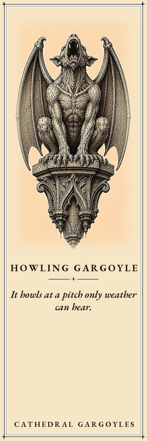 Cathedral Sentinels Printable Bookmarks | Dark Academia Art, Gargoyle Designs | Occult Stationery, Reader Gift