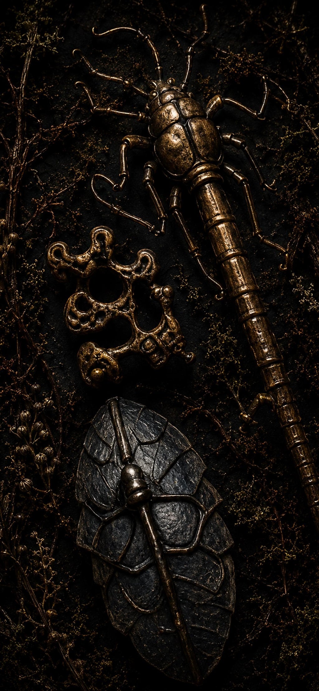 The Crow's Hoard Phone Wallpaper | Dark Goblincore Lock Screen, Shiny Stolen Treasures | Digital Bundle