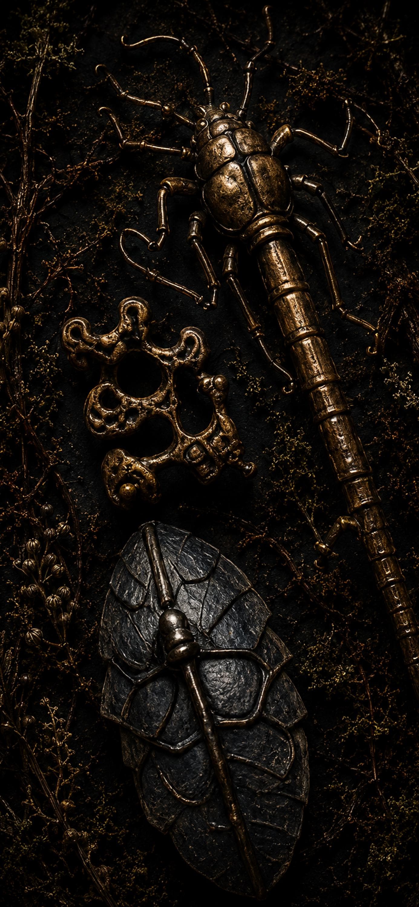 The Crow's Hoard Phone Wallpaper | Dark Goblincore Lock Screen, Shiny Stolen Treasures | Digital Bundle