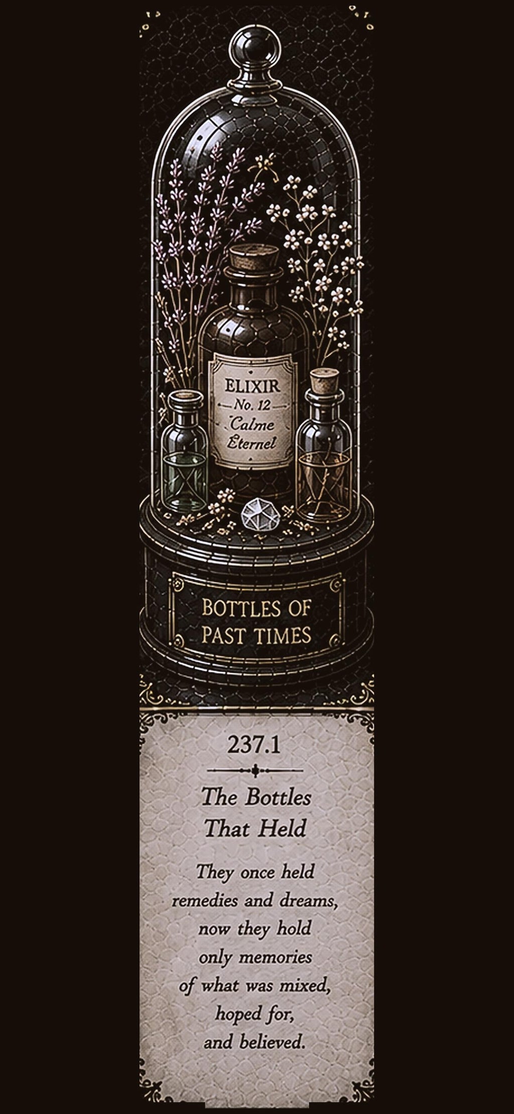 Curiosities Collected Phone Wallpaper Bundle | Dark Academia Lock Screen, Specimen Digital Art, Gold On Black
