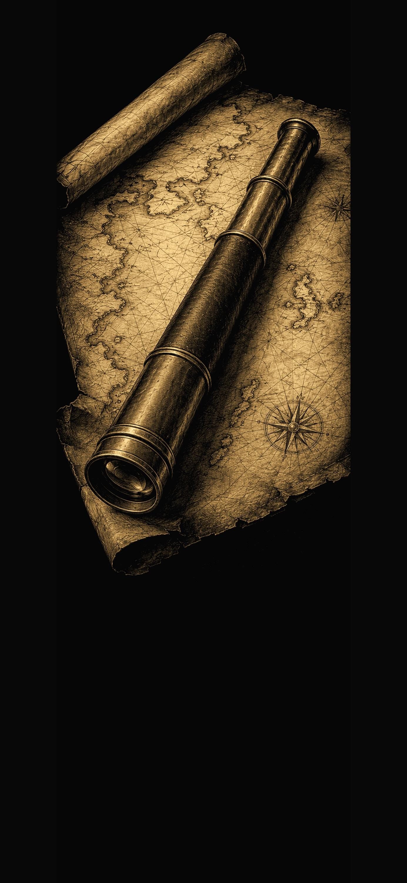 The Cartographer's Cabinet Phone Wallpaper Bundle | Dark Academia Lock Screen | Gold On Black | Digital Download
