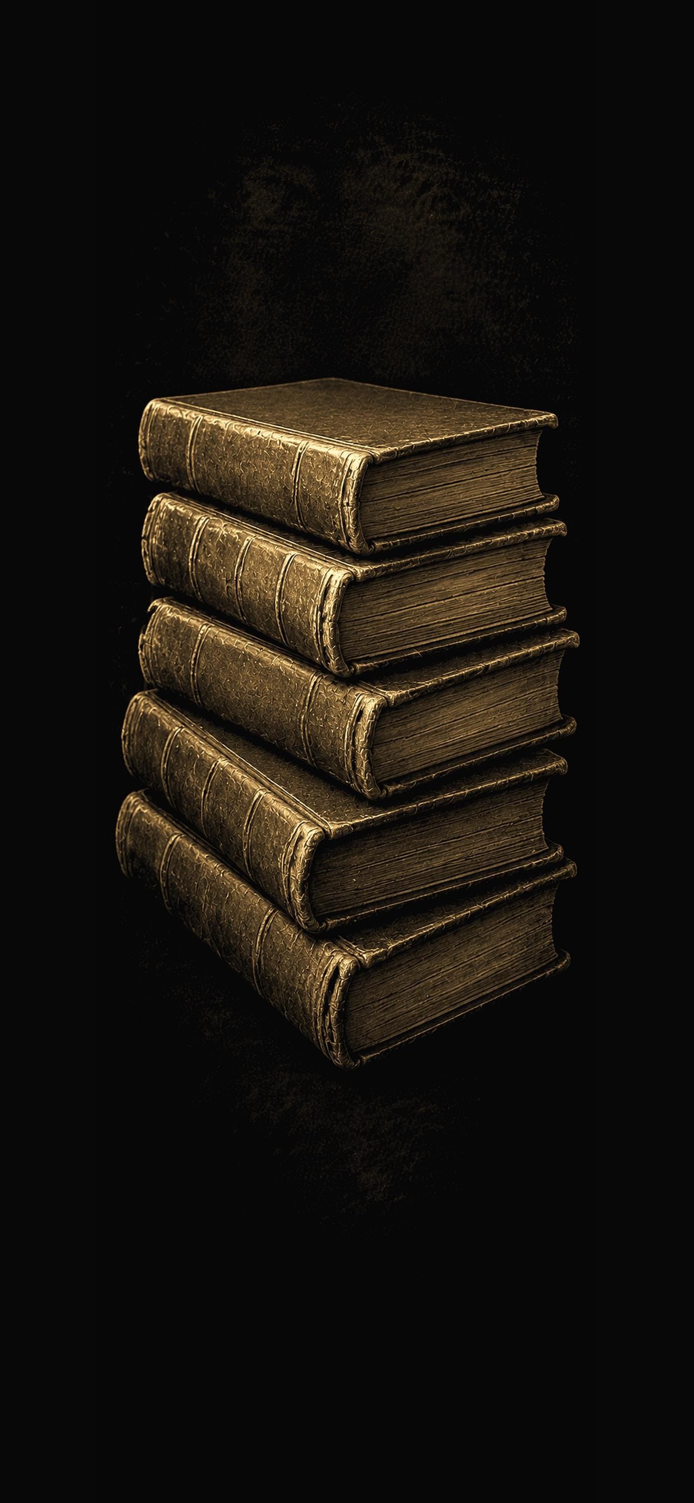 Librarian's Last Shift Phone Wallpaper Bundle | Dark Academia Lock Screen, Gold On Black | Digital Download