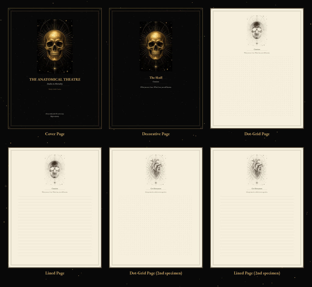 Anatomical Theatre Journal Pages | Dark Academia Memento Mori Notebook (Digital Download)