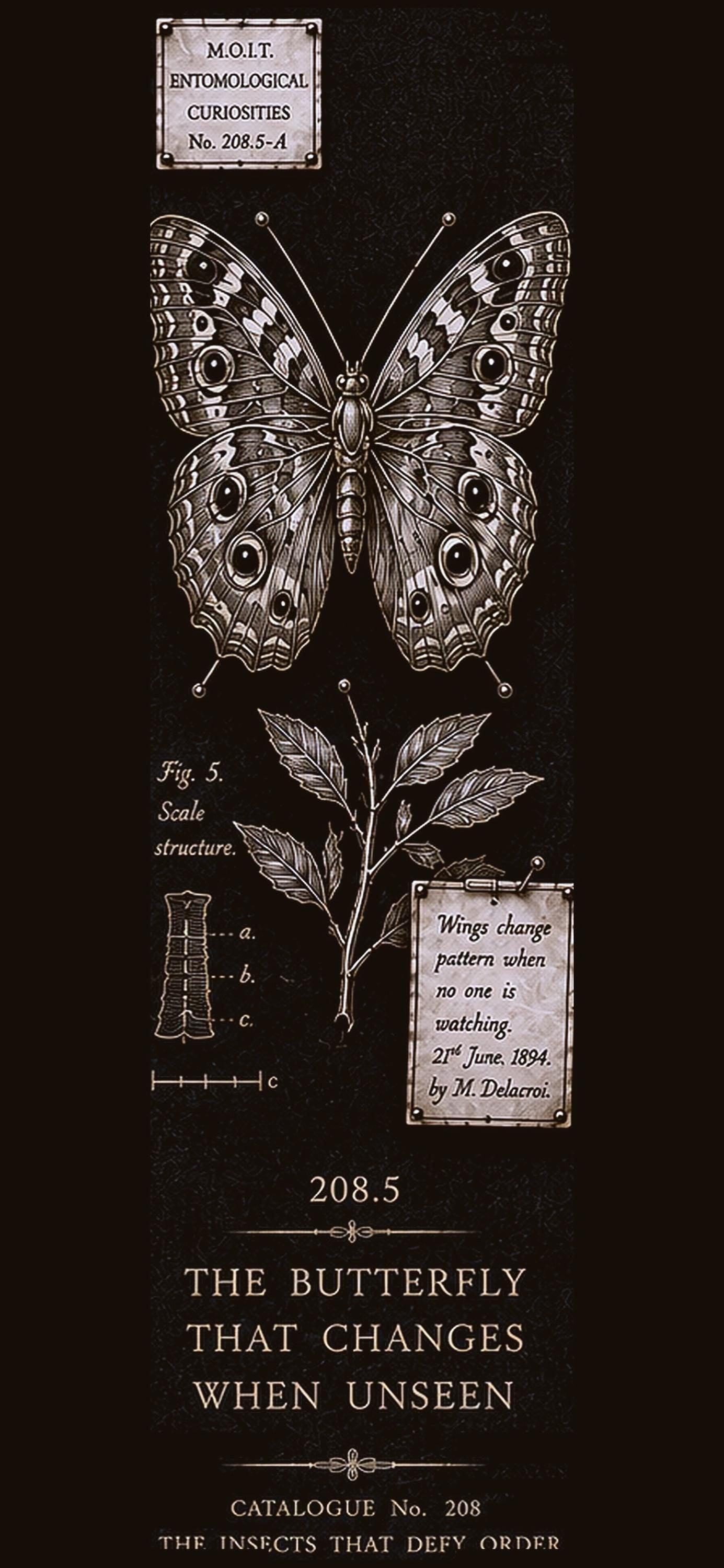 Entomological Curiosities Phone Wallpaper | Dark Academia Lock Screen Bundle | Five Specimen Designs | Digital Download | Moody Gold Insects