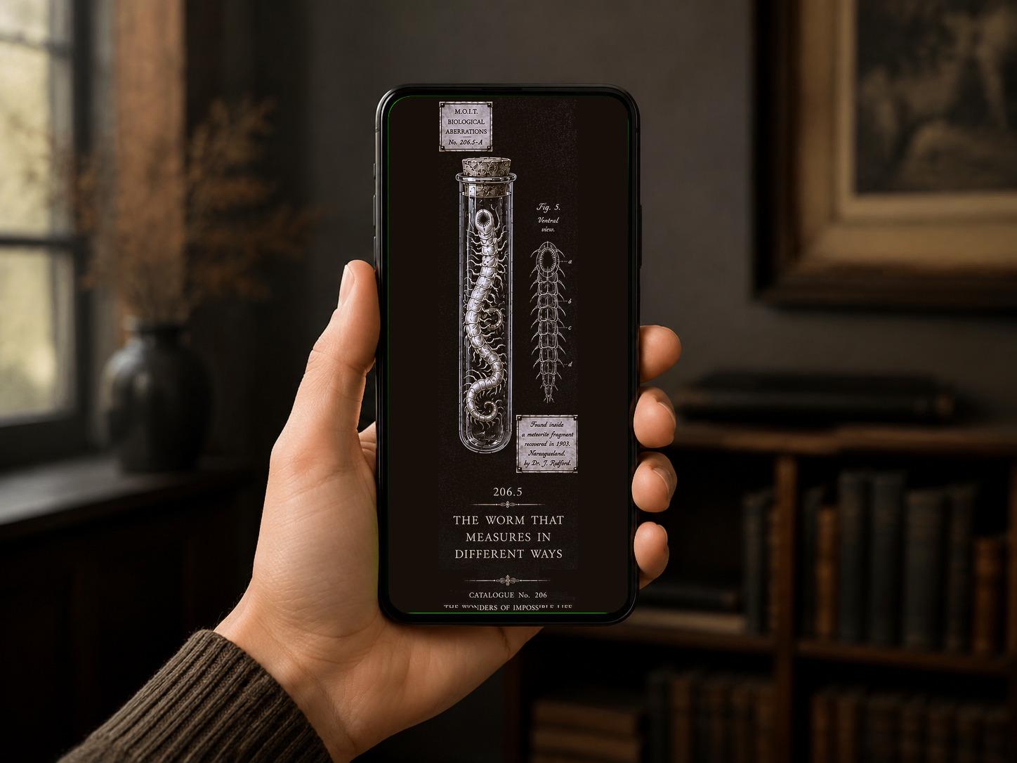 Dark Academia Phone Wallpaper Bundle | Cabinet of Curiosities Lock Screen (Digital Download)