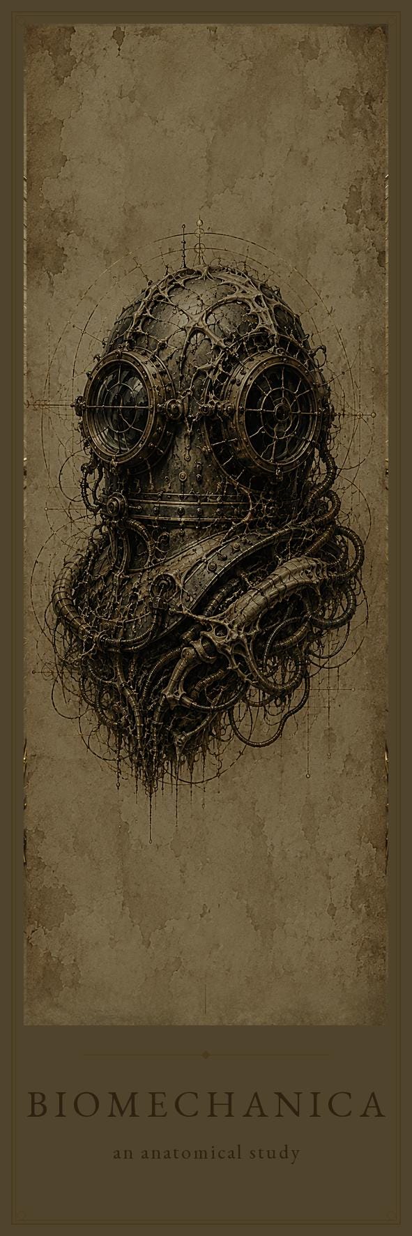 Creatures of the Deep Biomechanical Bookmark | Dark Academia Anatomical Art | Gothic Page Marker, Goth Aesthetic Reading Gift