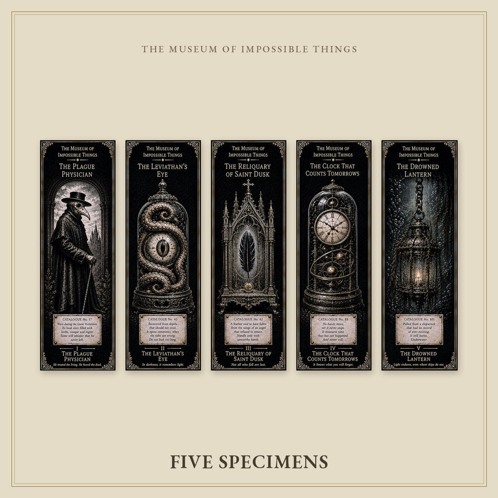 The Great Visitations Bookmark | Dark Academia Set of 5 | Standard or Magnetic | Gothic Cabinet of Curiosities