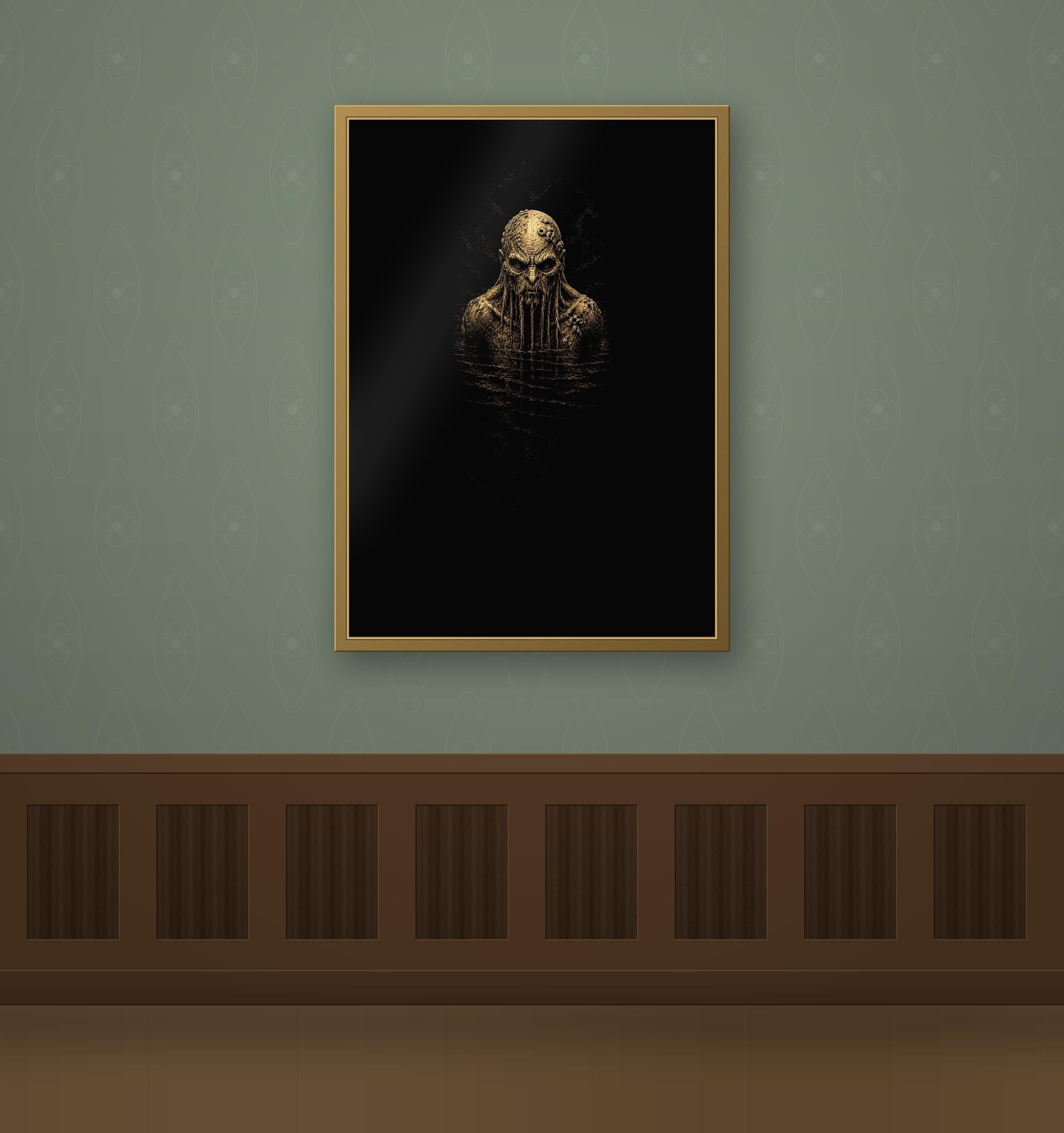 The Watcher in the Deep — Dark Academia Wall Art | Digital Download