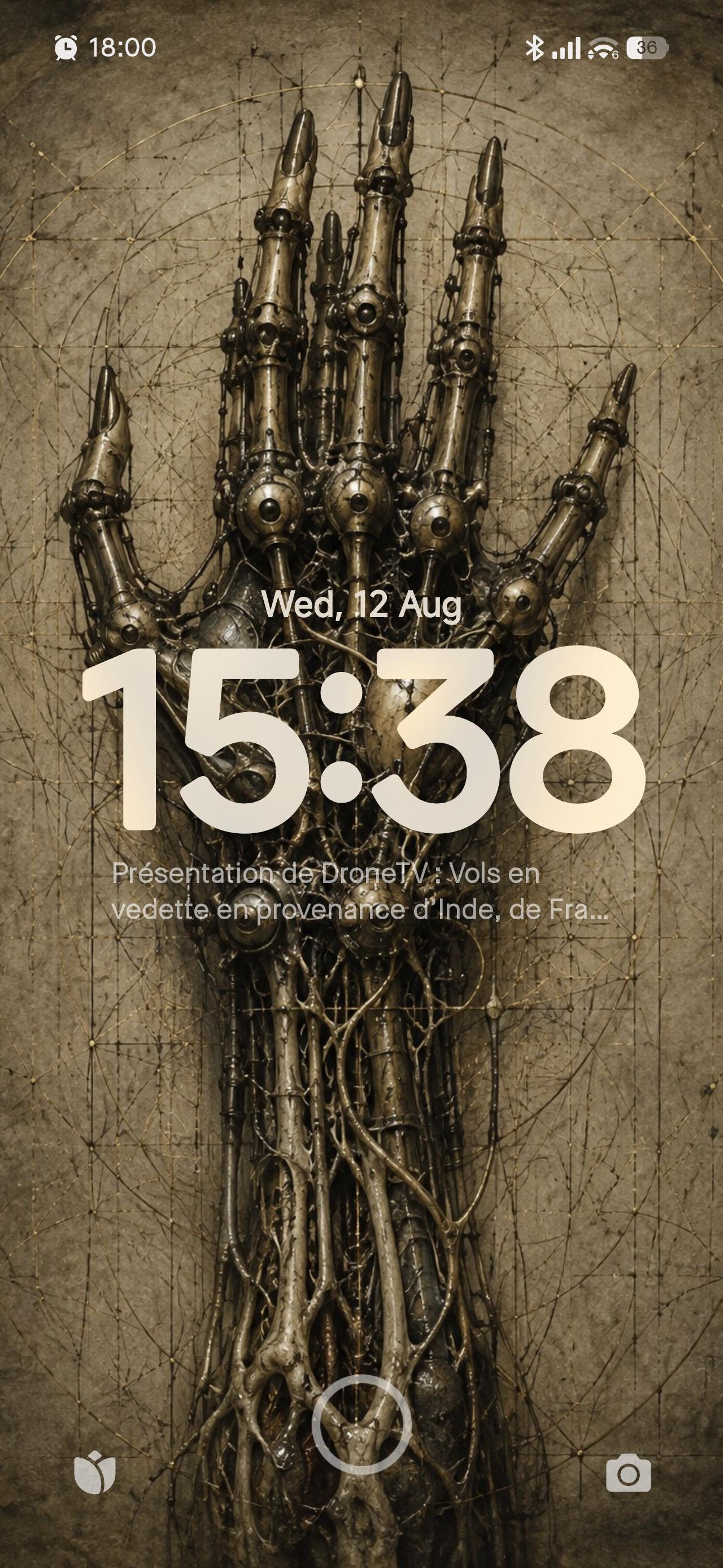 Skeletal Hand II Lock Screen | Biomechanical Dark Academia Wallpaper, Steampunk Anatomy, Brass Bone Machinery, Instant Digital Download