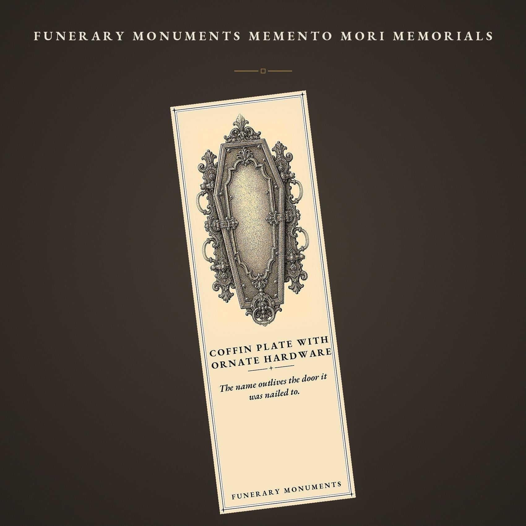 Funerary Monuments Printable Bookmarks | Memento Mori Dark Academia | Occult Reader Gift | Ink Parchment Stationery
