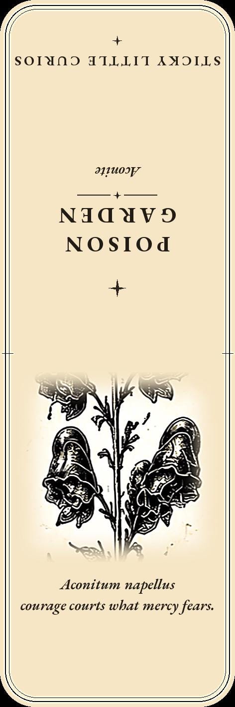 Poison Garden Bookmark | Dark Academia Botanical Bookmark | Standard or Magnetic Page Marker