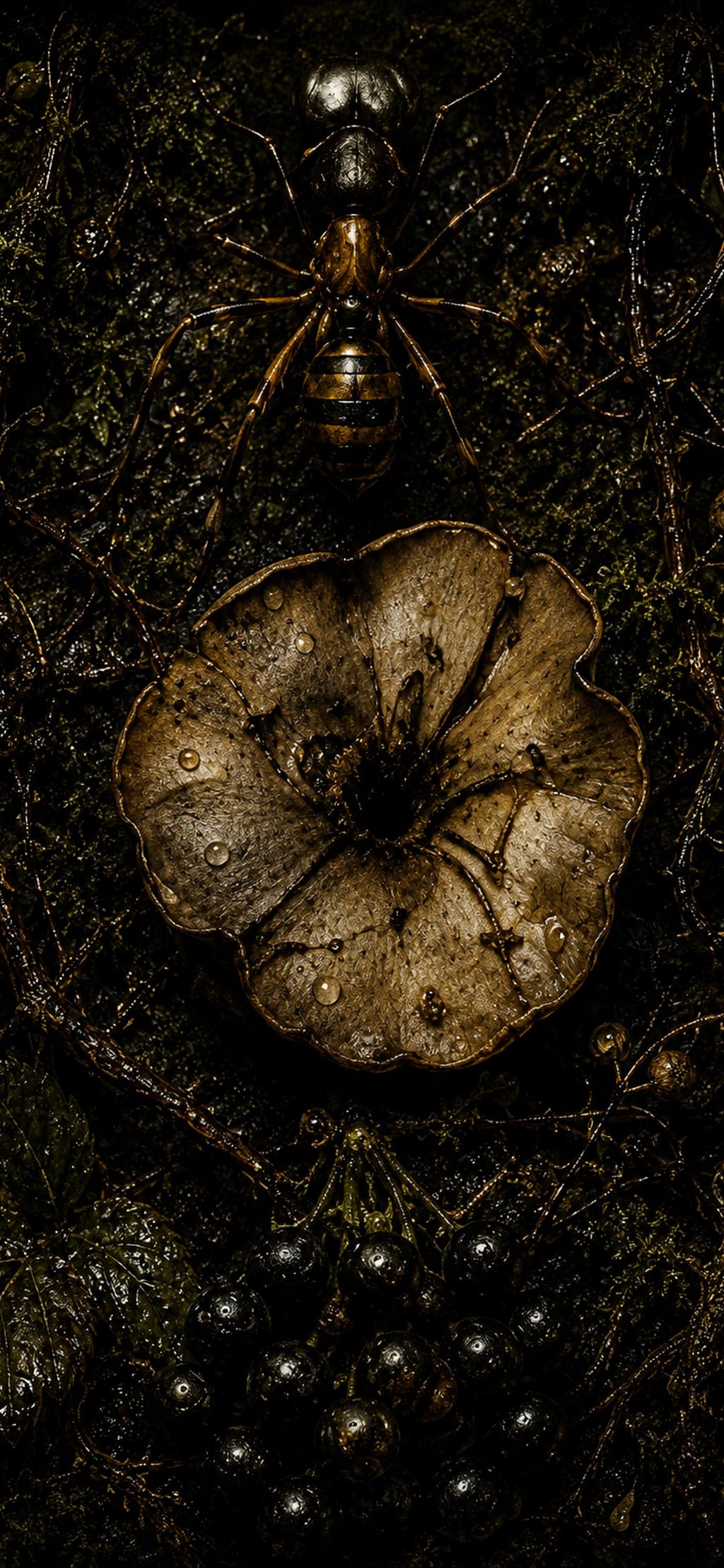 The Rotting Orchard Phone Wallpaper | Dark Goblincore Lock Screen | Decay Aesthetic, Wasps Design | Digital Download Set