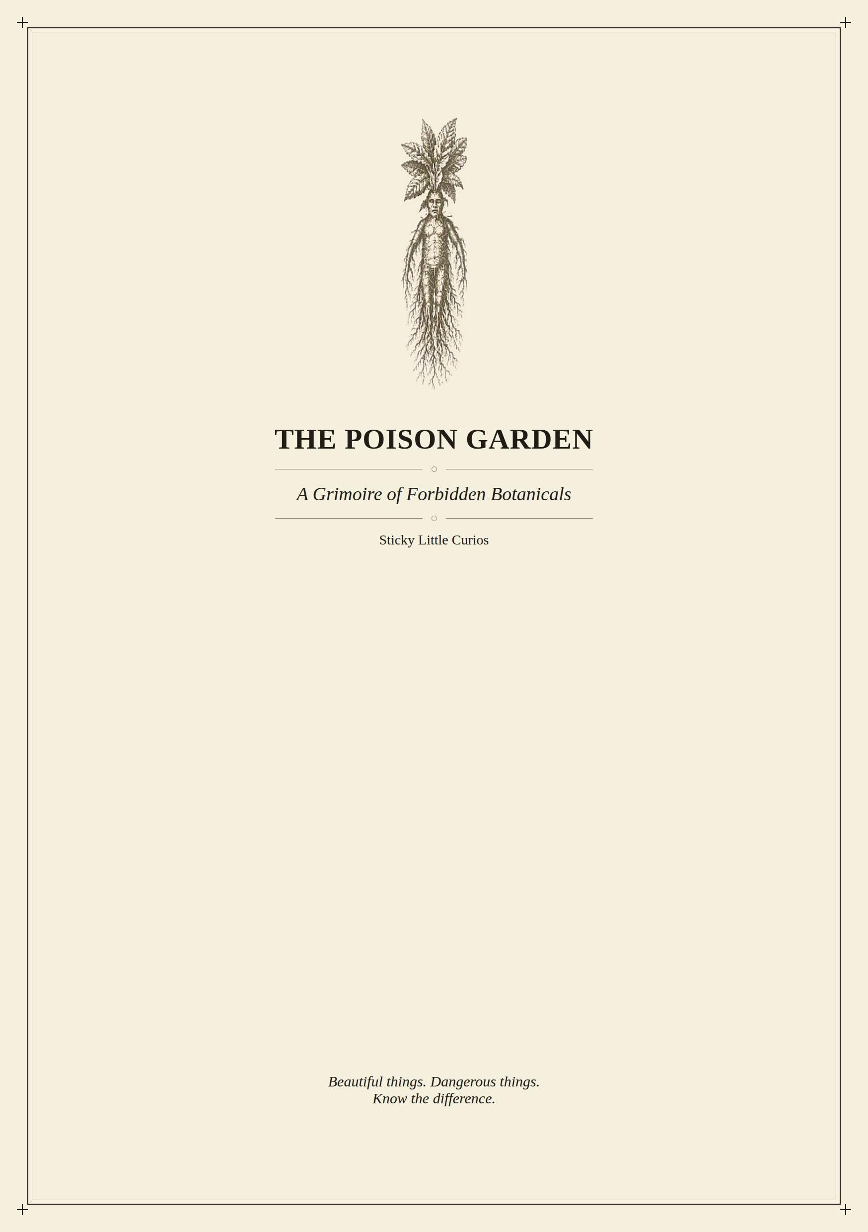 The Poison Garden Journal Pages | Printable Botanical Journal | Gothic Dark Academia Grimoire | Digital Download Diary Pages A4 & Letter