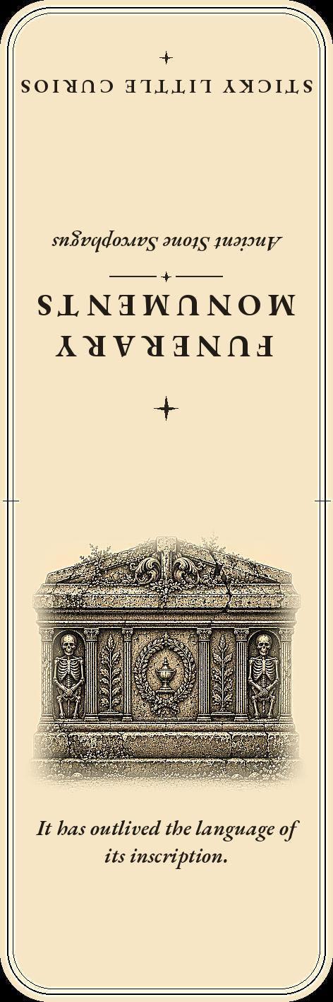 Funerary Monuments – Forgotten Cemetery Page Marker | Dark Academia | Gothic Literary Gift | Magnetic or Standard