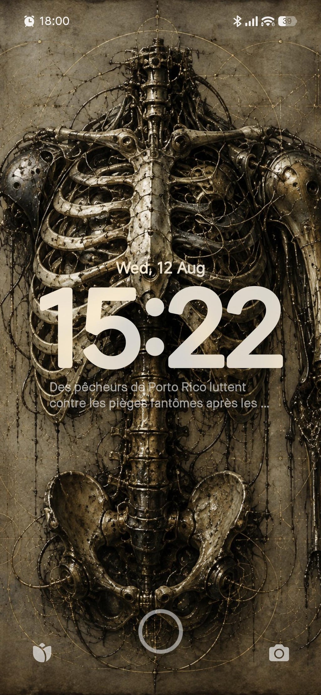 Ribcage - Biomechanical Phone Wallpaper | Dark Surreal Lock Screen | Steampunk Anatomical Art | Gothic Sci-Fi Digital Download