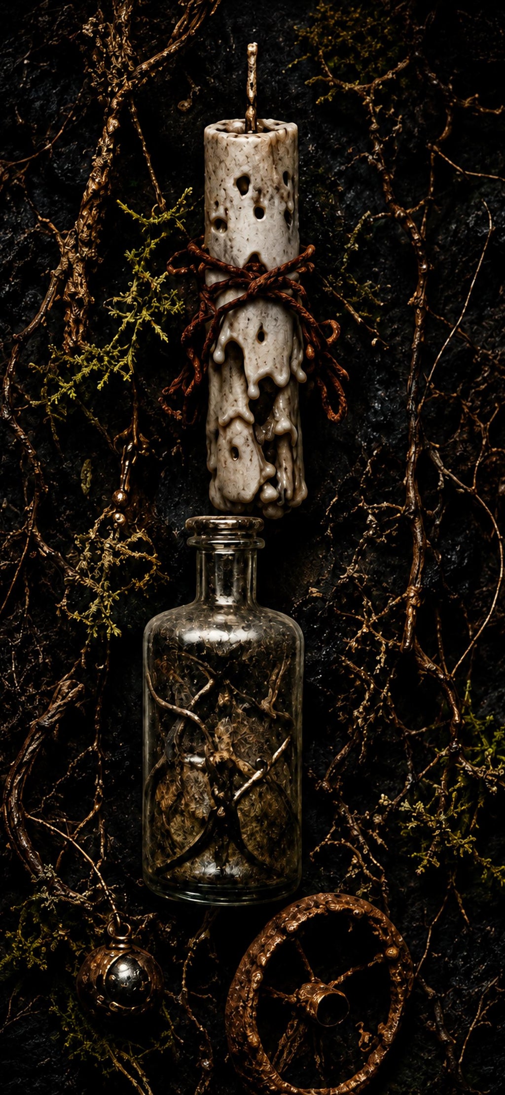 Hedge Witch Midden Phone Wallpaper Bundle | Dark Goblincore Lock Screen, Witchy Aesthetic | iPhone & Android Digital Download