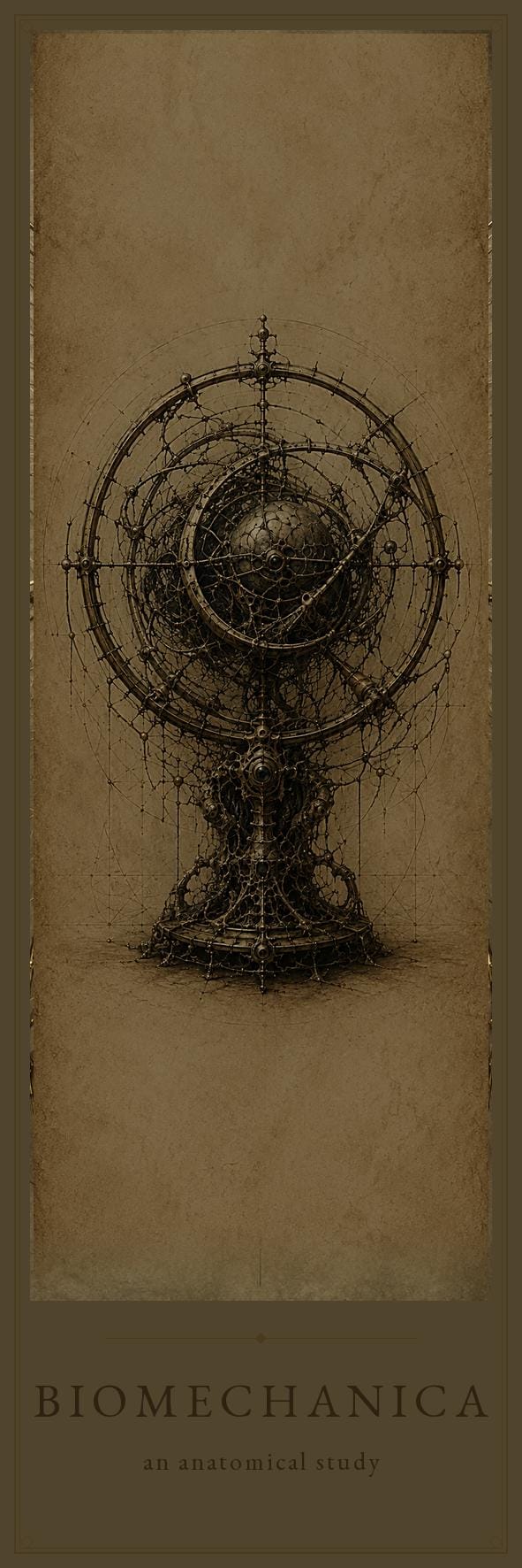 Curiosities Biomechanical Bookmark, Dark Academia Gothic | Anatomical Art Page Marker | Standard or Magnetic