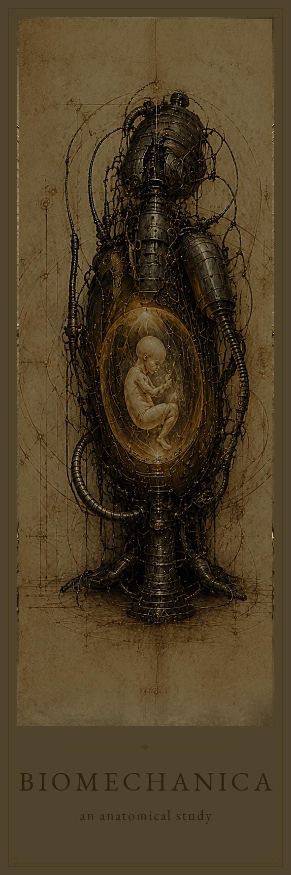 Curiosities Biomechanical Bookmark, Dark Academia Gothic | Anatomical Art Page Marker | Standard or Magnetic