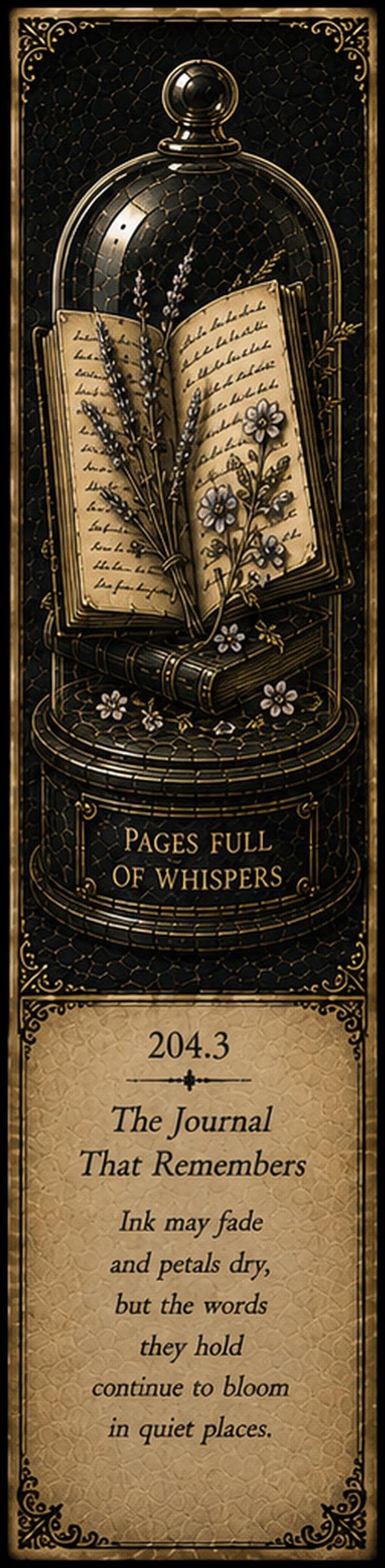 Echoes of Devotion Printable Bookmarks | Dark Academia, Antique Gold Design | Gothic Cabinet of Curiosities, Book Lover Gift