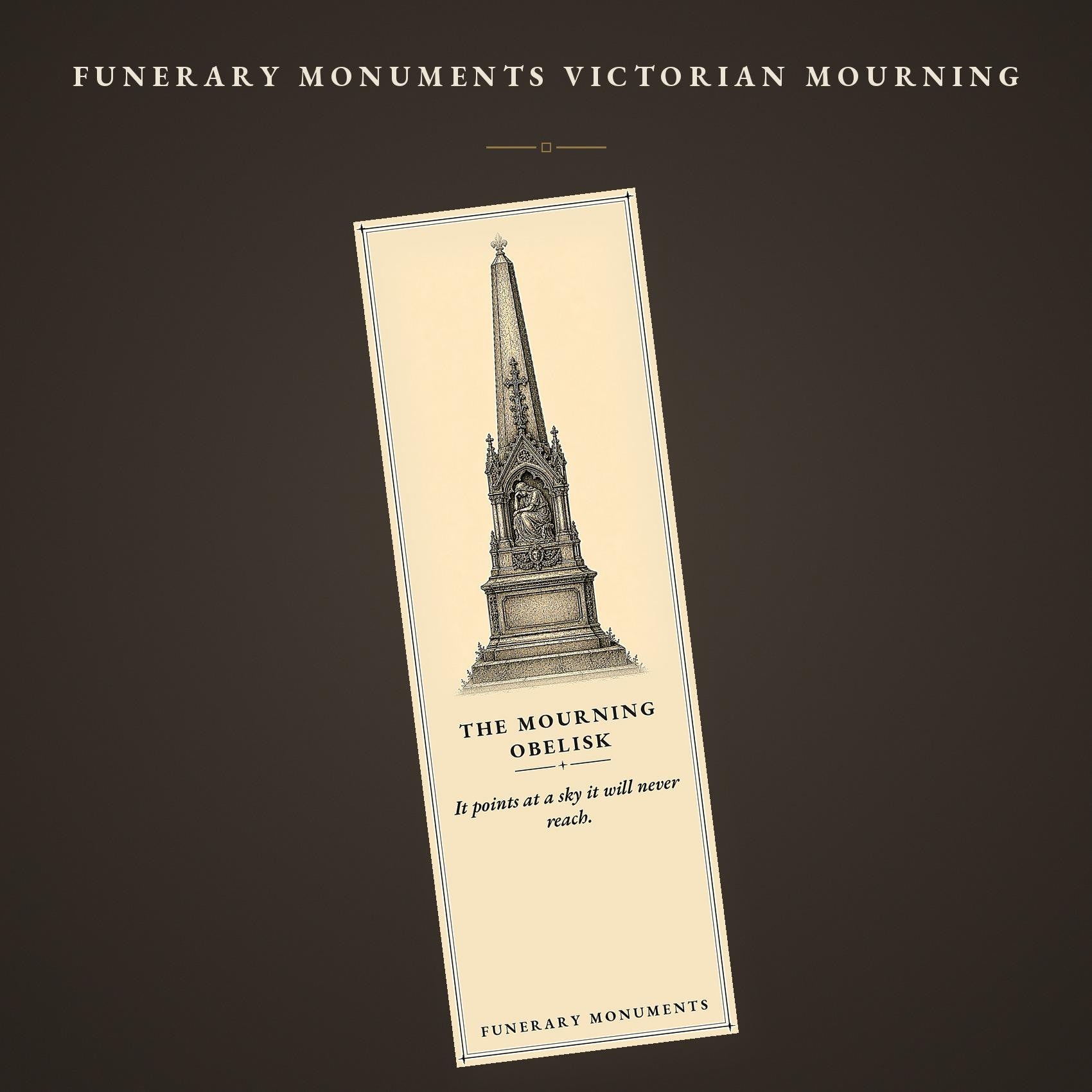 Victorian Mourning Funerary Monuments Bookmarks | Dark Academia Gothic Printables (Digital Download)
