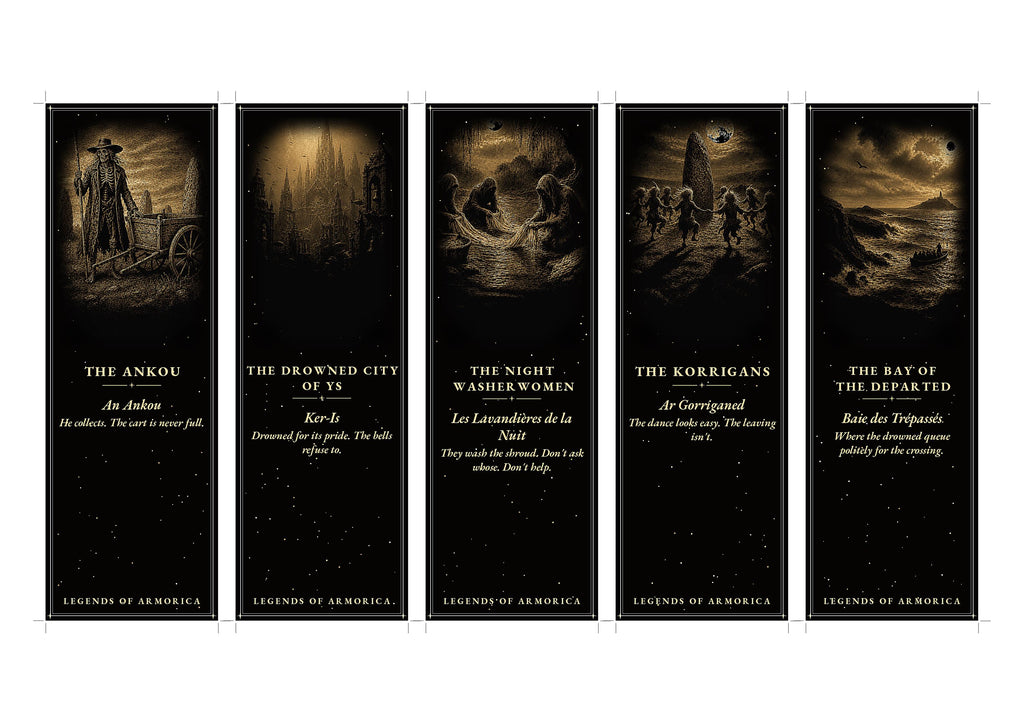 Legends of Armorica Printable Bookmarks | Dark Academia Gothic | Breton Folklore Digital Download | Occult Stationery Gift
