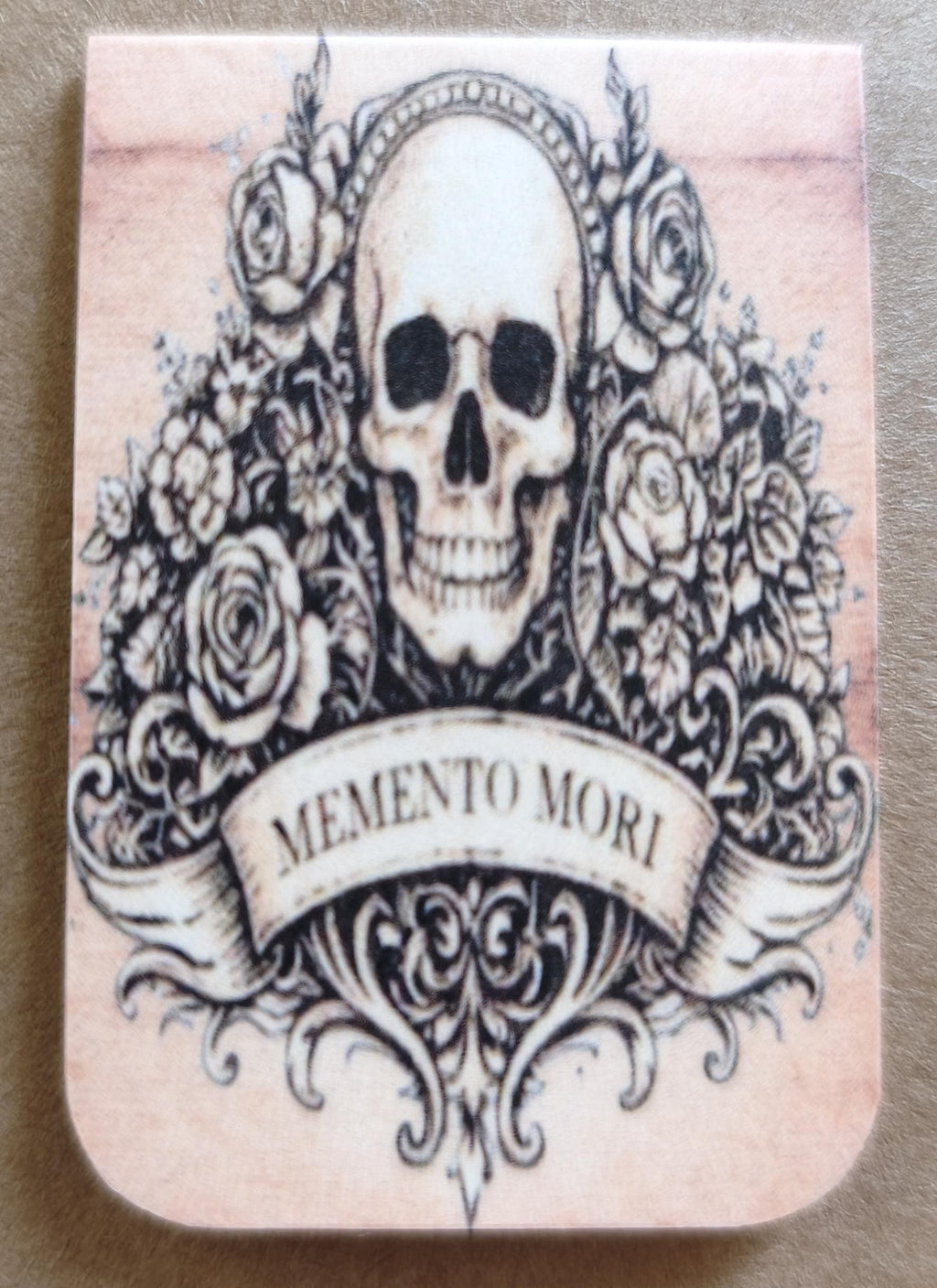 Memento Mori Skull Rose, Dark Academia Gothic Bookmark | Magnetic Page Marker | Sepia Floral | Poetry Lover Gift