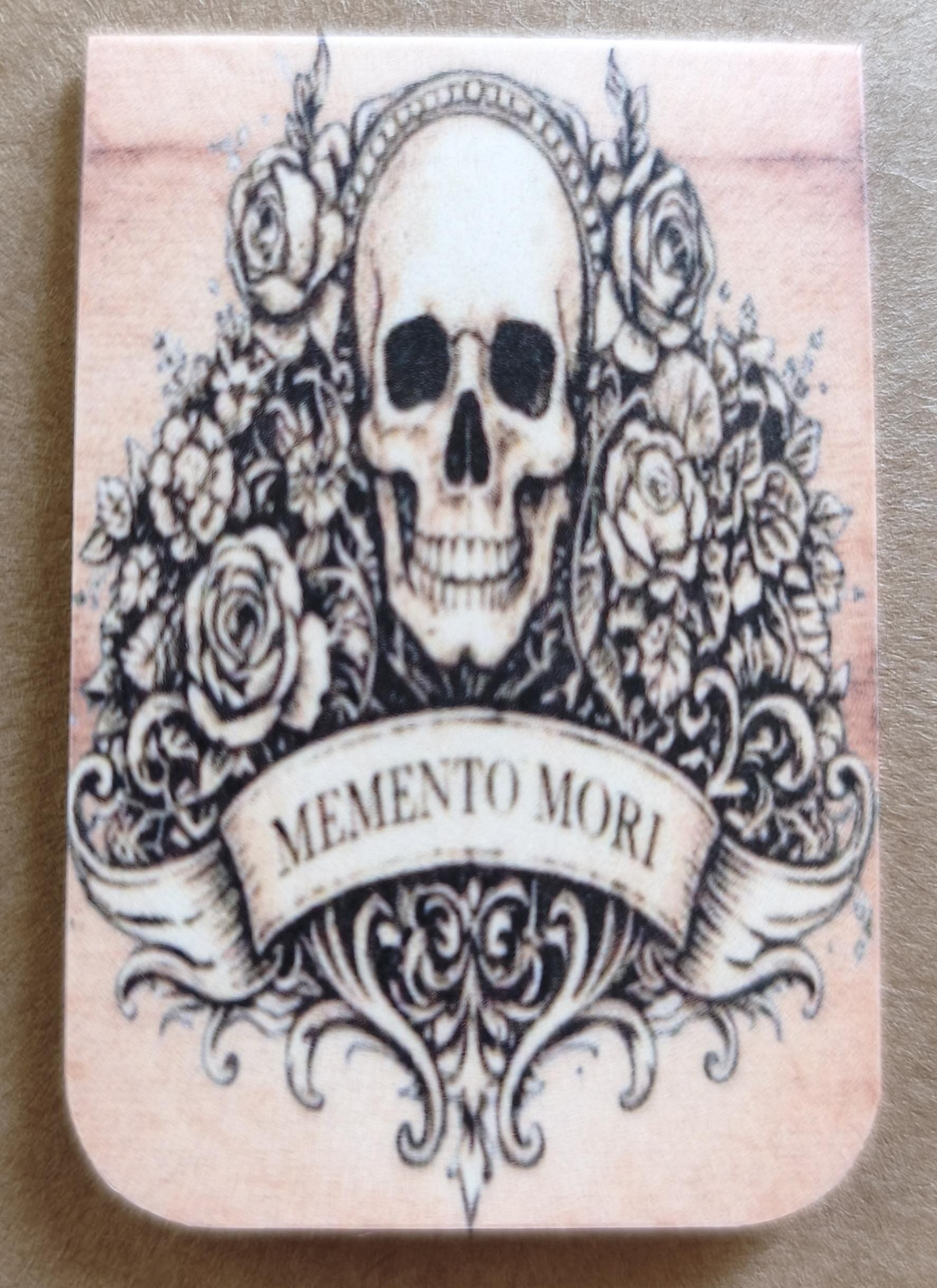 Memento Mori Skull Rose, Dark Academia Gothic Bookmark | Magnetic Page Marker | Sepia Floral | Poetry Lover Gift