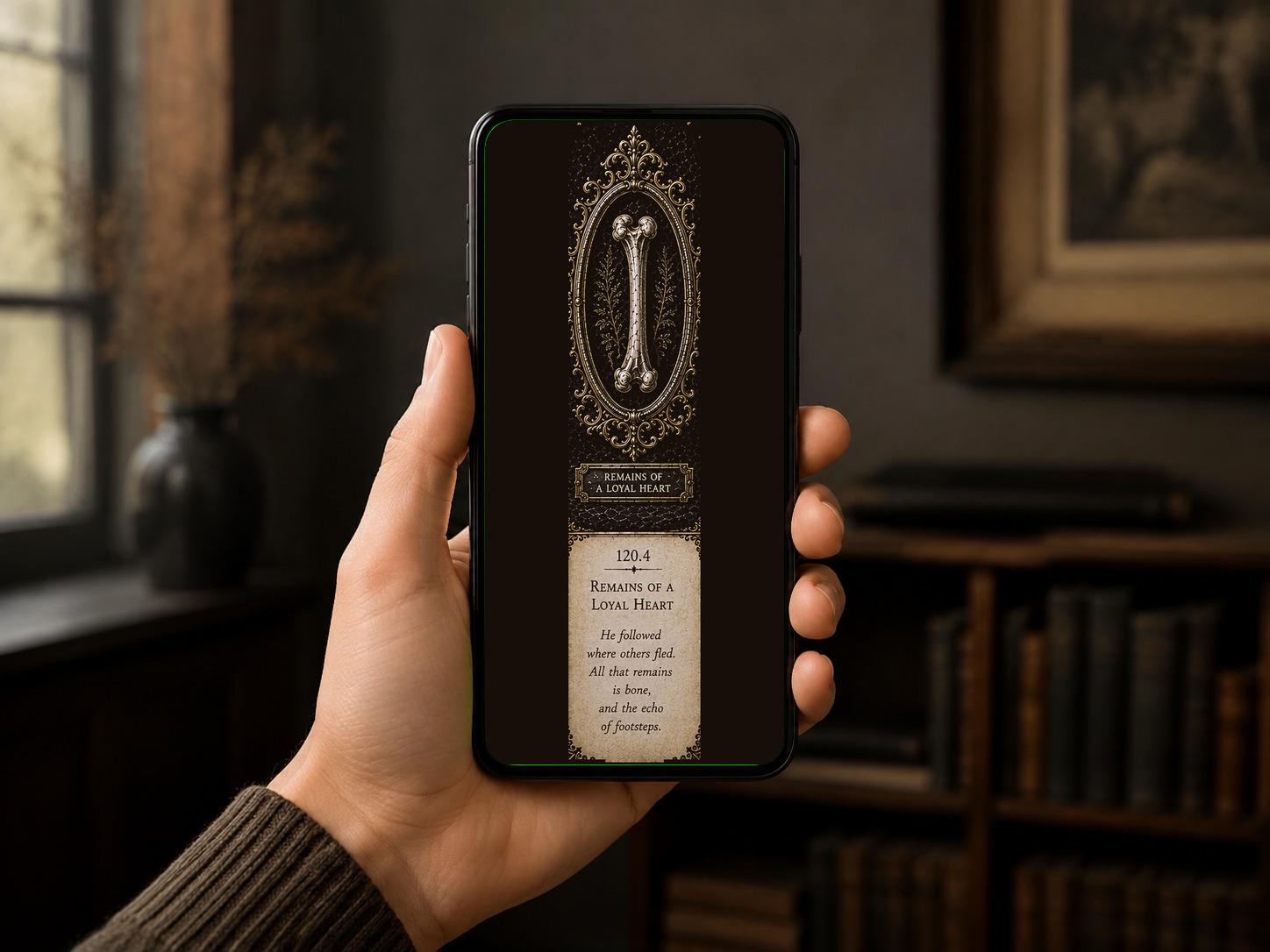 Bone Custodian Phone Wallpaper Bundle | Dark Academia Lock Screen, Memento Mortis Art, iPhone & Android Digital Download