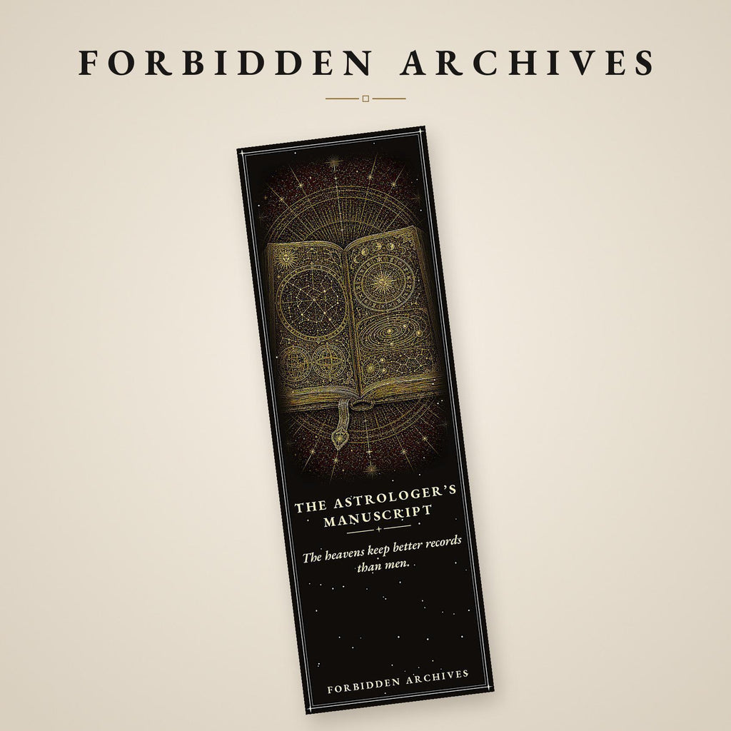 Forbidden Archives Bookmark, Dark Academia Gold Linework | Magnetic Page Marker | Occult Library Designs, Literary Gift