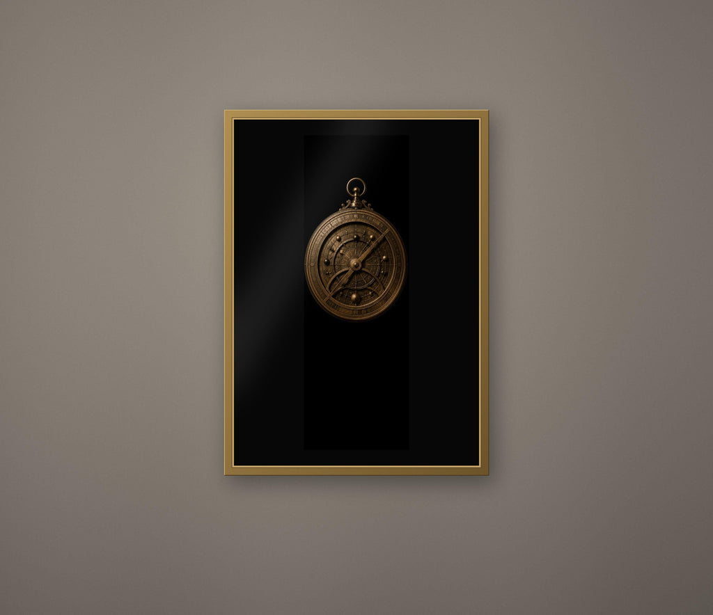 Forgotten Observatory: Dark Academia Celestial Prints | Gold On Black | Orrery Wall Art | Astronomy Digital Download
