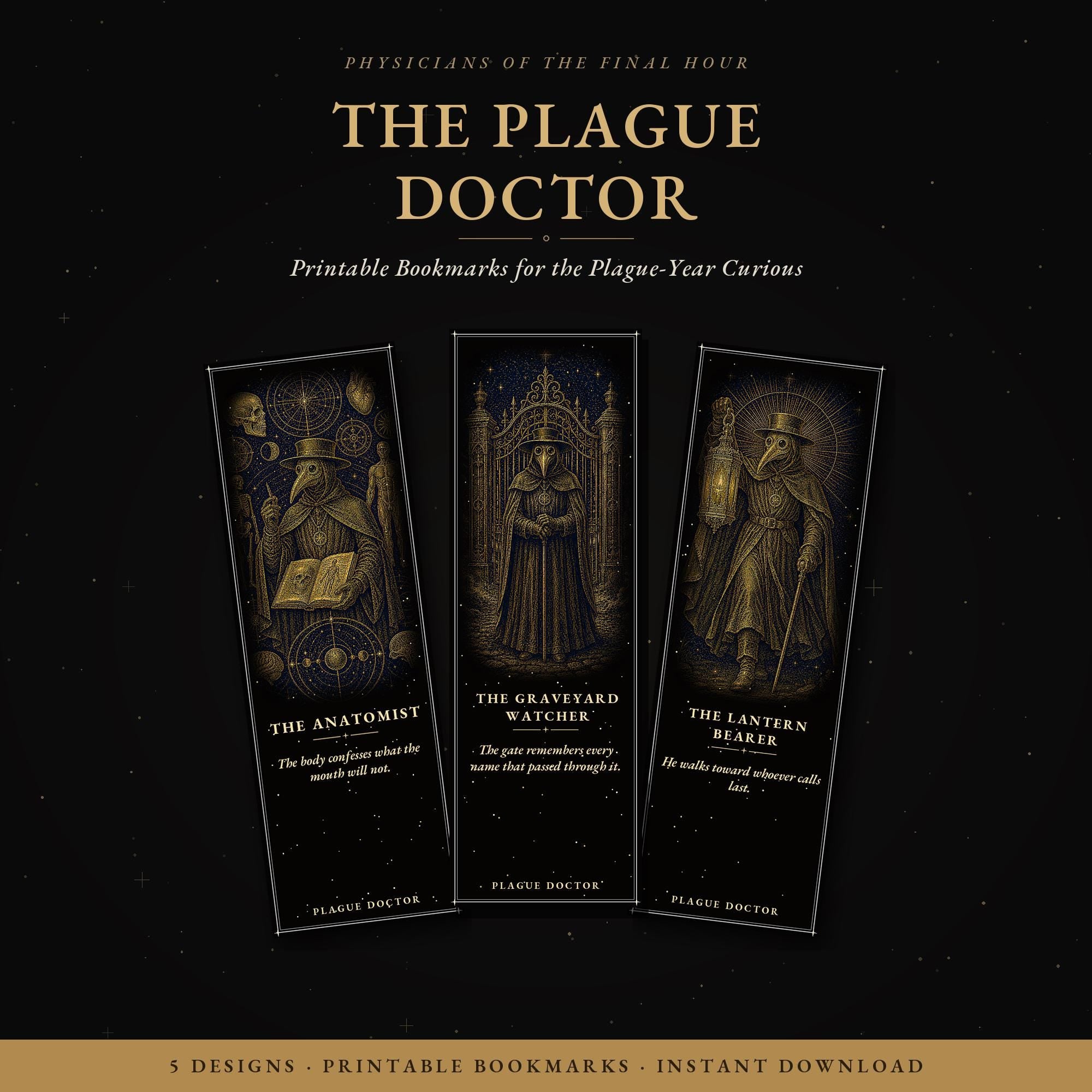 Plague Doctor Bookmark | Dark Academia Macabre Bookmark | Standard or Magnetic Page Marker