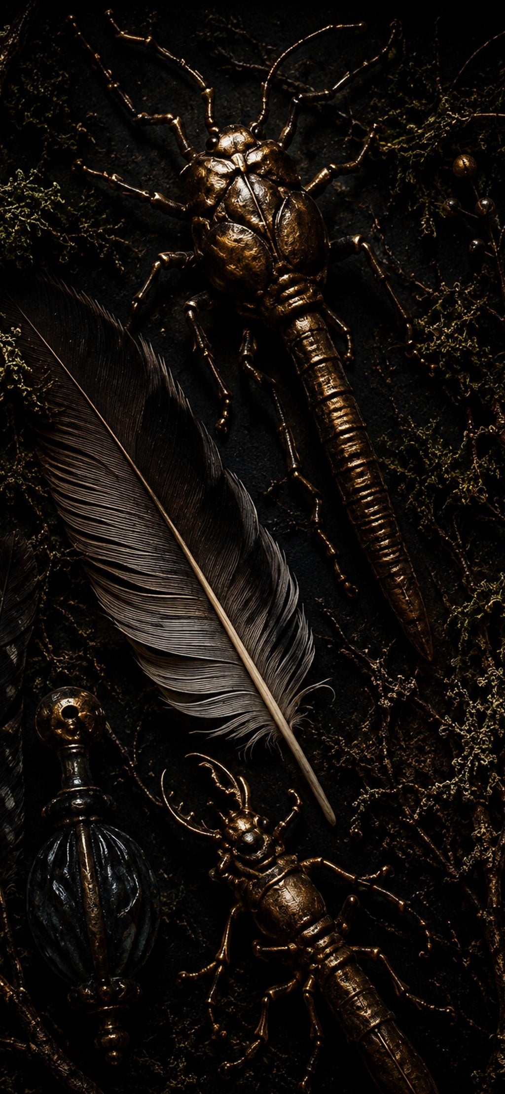 The Crow's Hoard Phone Wallpaper | Dark Goblincore Lock Screen, Shiny Stolen Treasures | Digital Bundle